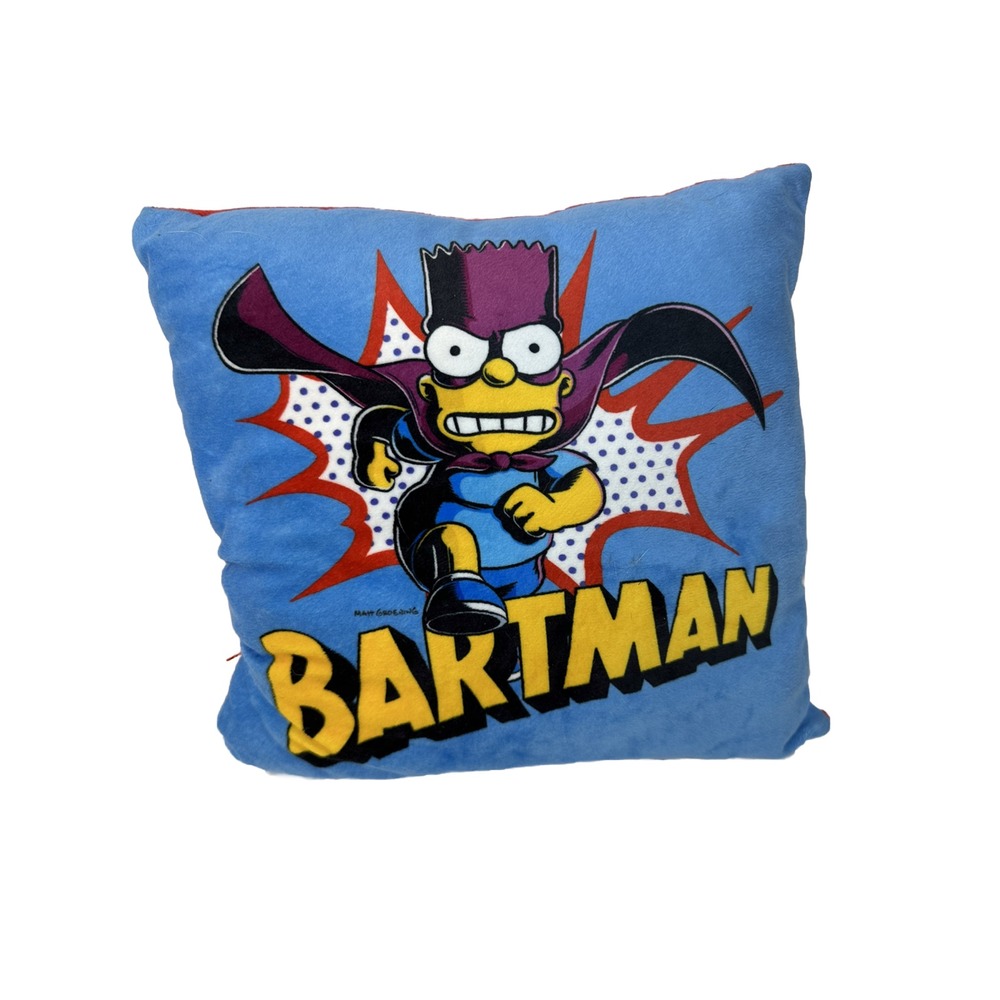 The Simpsons Bartman Bart Super Softly Plush 12" X 12" Throw Pillow